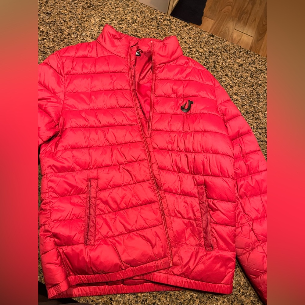 True Religion Cherry Red Puffer Jacket